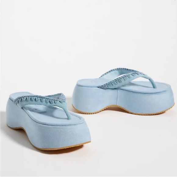 Mou Chunky Flip-flop Padded Suede Sandals- 7 - Picture 2 of 15